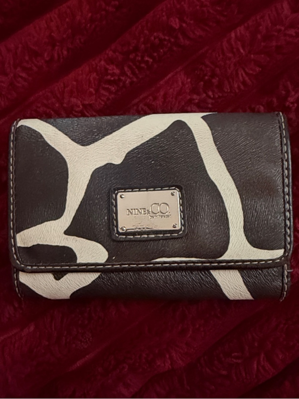 Nine & Co. Black and White Abstract Fold Wallet